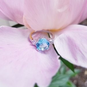 Buy 2~50% Off!!!Gorgeous sterling silver aquamarine ring